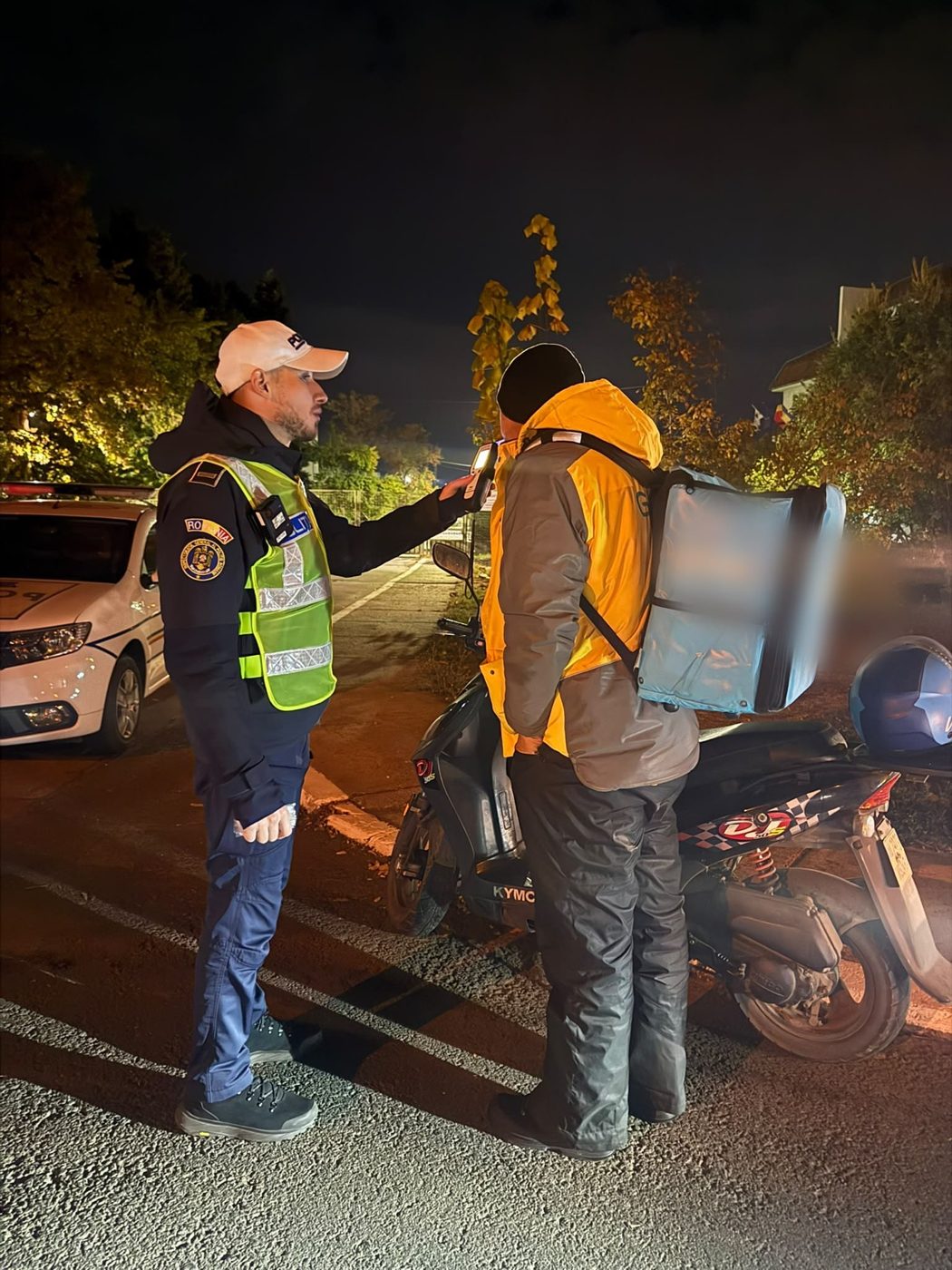 Testare cu etilotestul a conducătorului unui scuter