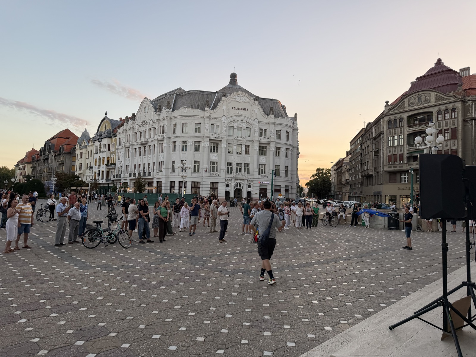 Participanți la protestul din Piața Operei, Timișoara
